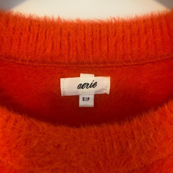 Aerie 🧡❤️🧡 Flurry Crewneck Sweater Pullover Small Red/Orange RARE - Picture 11 of 15